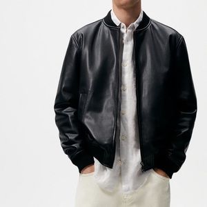 Zara Men’s Leather Bomber